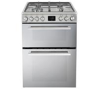 electriQ 60cm Double Oven Dual Fuel Cooker with Mirror Door