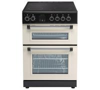 electriQ 60cm Double Oven Electric Cooker - Cream