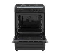 electriQ 60cm Dual Fuel Cooker - Black