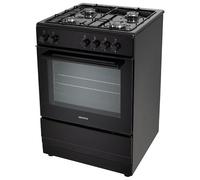 electriQ 60cm Dual Fuel Cooker - Black