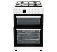 electriQ 60cm Dual Fuel Cooker with Double Oven White