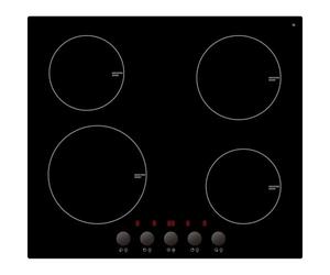 electriQ 60cm Induction Hob with Knob Controls - Plug and Play