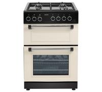electriQ 60cm Twin Cavity Gas Cooker - Cream
