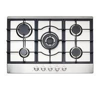 electriQ 75cm 5 Burner Gas Hob - Stainless Steel