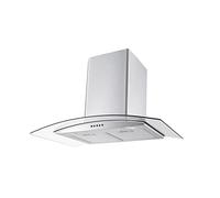 electriQ 75cm Curved Glass Chimney Cooker Hood - Stainless Steel