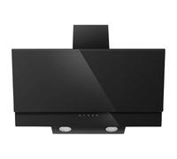 electriQ 80cm Angled Cooker Hood - Black Glass