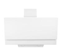 electriQ 80cm Angled Cooker Hood - White Glass