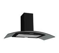 electriQ 90cm Curved Glass Cooker Hood - Black