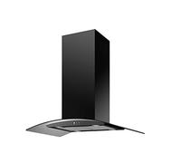 electriQ 90cm Curved Glass Island Cooker Hood - Black