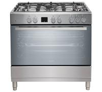 electriQ 90cm Dual Fuel Range Cooker with Mirror Door Finish - Stainle
