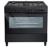 electriQ 90cm Single Cavity Dual Fuel Range Cooker - Black