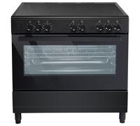 electriQ 90cm Single Cavity Range Cooker with Ceramic Hob - Black