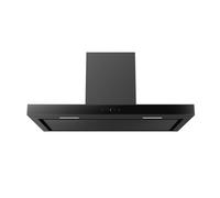 electriQ 90cm Slimline Cooker Hood with Touch Controls and High Extraction Rate - Black