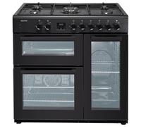 electriQ 90cm Triple Cavity Range Cooker - Black