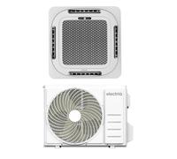 electriQ iQool 24,000 BTU Smart Ceiling Cassette Air Conditioner with Heat Pump, 360° Airflow, R32 Inverter, Wi-Fi “I Feel”, Dehumidify & Four-Way Vents - Includes 5 m Pipe Kit
