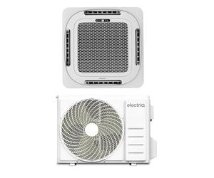 electriQ iQool 24,000 BTU Smart Ceiling Cassette Air Conditioner with Heat Pump, 360° Airflow, R32 Inverter, Wi-Fi “I Feel”, Dehumidify & Four-Way Vents - Includes 5 m Pipe Kit