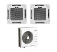 electriQ iQool Multi-Split 1 x 18000 BTU / 1 x 12000 BTU Smart Ceiling Cassette Air Conditioner with Heat Pump - 5m Pipe
