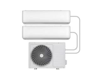 electriQ iQool Multi-Split 2×12,000 BTU Smart Wall Heat Pump AC - 2-Zone Inverter System, A++/A+ Efficiency, Wi-Fi/Voice, “I Feel” Sensor, Sleep Mode - Includes 5 m Pipe & Cable Kit, 5-Year Warranty