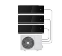 electriQ iQool Multi-Split 3×9,000 BTU Smart Wall Split Heat Pump AC - Black, 3-Zone Control, A++/A+ Efficiency, Wi-Fi/Voice, “I Feel” Sensor, Sleep Mode - Includes 5 m Pipe & Cable Kit