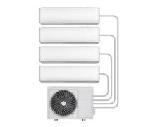electriQ iQool Multi-Split 4 x 12000 BTU Smart Wall Mounted Air Conditioner with Heat Pump - Pipe Kits Included