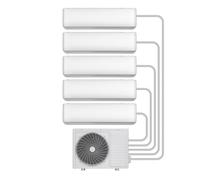 electriQ iQool Multi-Split 5×12,000 BTU Smart Wall Split Heat Pump AC - 5-Zone Control, A++/A+ Efficiency, Wi-Fi & Voice, “I Feel” Sensor, Sleep Mode - Includes 5 m Pipe & Cable Kit