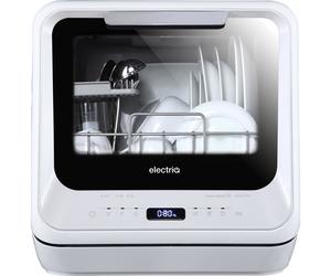 electriQ Mini Table Top Portable Dishwasher | White | 2 Place Settings