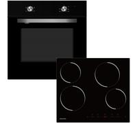 electriQ Single Oven and Ceramic Hob Pack - Black