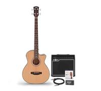 Electro Acoustic Bass Guitar Natural, 35W Bass Amp & Accessory Pack