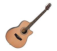 Electro Acoustic Roundback Guitar by Gear4music Natural