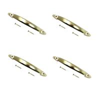 Electro Brass Front Fix Door Handle 100mm (4 inch) D-Shape Front Fix Pull Door Handle for Wooden Doors Including Fixing Screws for Kitchen Cupboard Cabinet Drawer Wardrobe Door Pull Handle Pack of 4