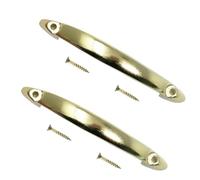 Electro Brass Front Fix Door Handle 100mm (4 inch) D-Shape Front Fix Pull Door Handle for Wooden Doors Including Fixing Screws for Kitchen Cupboard Cabinet Drawer Wardrobe Door Pull Handle Pack of 2