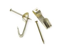 Electro Brassed Single Picture Hook with Pin - Small (Pack of 20)