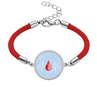 Electrocardiogram Design Pattern Lucky Red String Bracelet Rope Bracelet Handmade