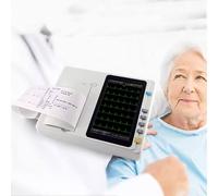 Electrocardiograph Heart Monitor - Portable ECG Machine with 12-Lead, 3-Channel Color LCD Display for Vital Signs Monitoring
