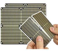 ElectroCookie PCB Prototype Board, Board Strip with Shot Supply Rails for Arduino and DIY Electronic, Gold Plated, 3.8"x3.5 (2 Pack, Matte Black)