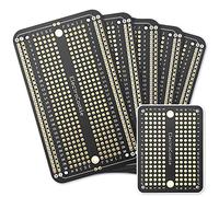 ElectroCookie PCB prototype bread cutting board for Arduino and DIY electronic projects, gold plated (5 packs + 1 mini board, matte black)