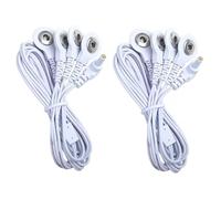 Electrode Cable Lead Wires Jack 2.35mm Snap 3.5mm Connection 2 Pieces