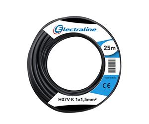 electroline 15072 H07 V-K 1X1.5 25M, Black