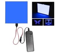 Electroluminescent EL Panel Light，10cm x 10cm DIY EL Cuttable Paper Lamp for Decoration/Cosplay/Warning 3 Modes:Constant Bright/Fast Flashing/Slow Flashing (Blue, 10x10cm)
