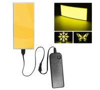 Electroluminescent EL Panel Light，10cm x 10cm DIY EL Cuttable Paper Lamp for Decoration/Cosplay/Warning 3 Modes:Constant Bright/Fast Flashing/Slow Flashing (Yellow, 12x5 cm)