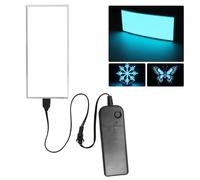 Electroluminescent EL Panel Light，10cm x 10cm DIY EL Cuttable Paper Lamp for Decoration/Cosplay/Warning 3 Modes:Constant Bright/Fast Flashing/Slow Flashing (Ice Blue, 12x5 cm)