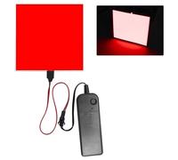 Electroluminescent EL Panel Light，10cm x 10cm DIY EL Cuttable Paper Lamp for Decoration/Cosplay/Warning 3 Modes:Constant Bright/Fast Flashing/Slow Flashing (Red, 10x10 cm)