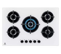 Electrolux EGG75372W Gas Hob 75 cm 5 Burners Cast Iron White | 75 cm 5 Burner Cast Iron Grill White