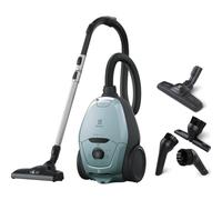 Electrolux Pure D8, Vacuum Cleaner with Bag, Ultra Quiet, 57dB, Intelligent Automatic Power, Ergonomic Handle, Lightweight, 55% Recycled Material, PD82-4MB, Sky Blue