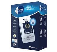 Electrolux E201SM S-Bag Vacuum Cleaner Dust Bags/Classic, for Extended Use, High Suction Performance (60% More Suction Power), Optimal Filtration, Hygienic Seal/White (Mega Pack of 12)