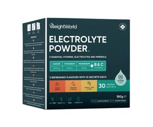 Electrolyte Powder Packets 30 Sachets 3 Flavours WeightWorld