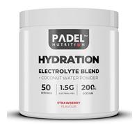 Electrolyte Supplement for Padel Tennis - 50 Servings | Hydration Electrolyte Blend with Coconut Water | Rapid Rehydration, Cramp Prevention & Endurance Support by Padel Nutrition (Strawberry)