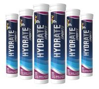 Electrolyte Tablets - Rehydration Drink with Electrolytes, Zero Sugar - Energy, Workout, Recovery - Running Hydration Mineral Salts, Cycling, Gym (120 Tablets, 6 tubs) Cherry Berry Flavour