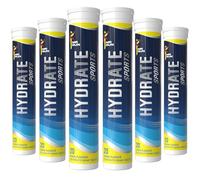 Electrolyte Tablets x 120 - Rehydration Electrolytes Drink for Energy, Workout Recovery, Hydration - Replenishes Mineral Salts for Runners, Cyclists, Gym - (120 Tablets, 6 tubs) Fizzy Lemon Flavour