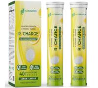 Electrolytes Hydration Tablets | 40 Effervescent Rehydration Tablets | 5 High Strength Electrolytes with Added Vitamin B6, B12, C & D | 250mg Taurine for Energy, Lemon Flavour